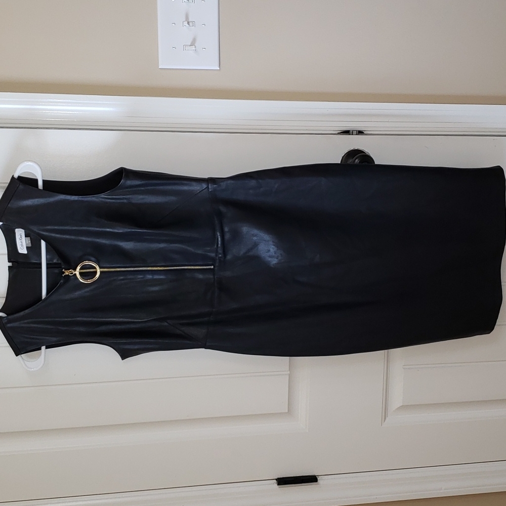 Calvin Klein Zipper Front Bodycon Dress Size 8.